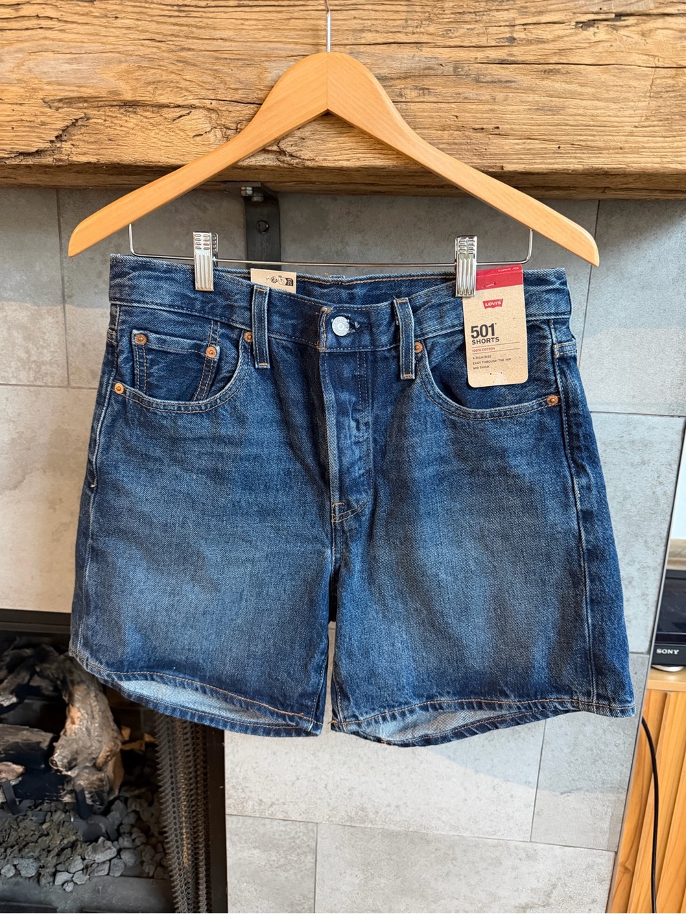 Levi's 501 Women's Denim Shorts in Blue Wash